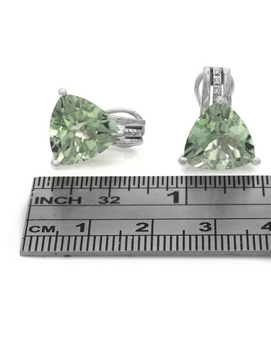 Prasiolite and Diamond Accent Earrings