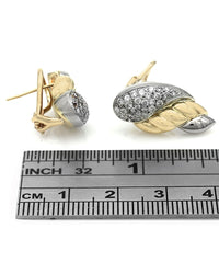 Diamond Fluted Teardrop Earrings
