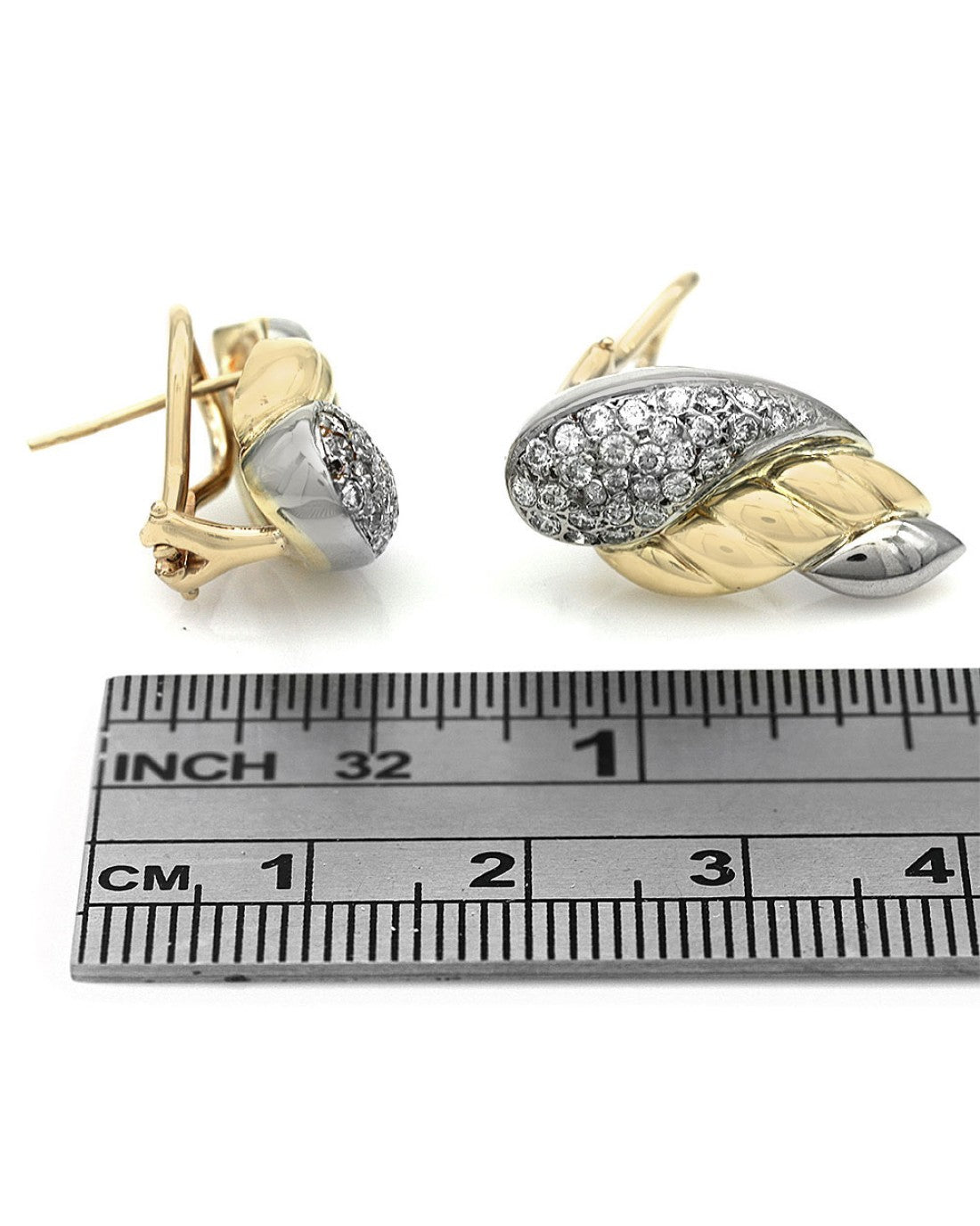 Diamond Fluted Teardrop Earrings