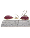 Ruby Slice and Pearl Drop Earrings