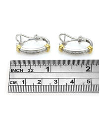 2 Toned Diamond J Earrings