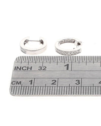Milgrain Accent Diamond Huggie Earrings