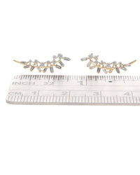 Baguette and Round Diamond Climber Earrings