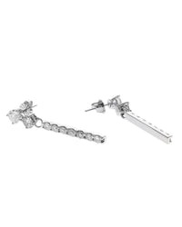 Diamond Bar Drop Earrings in White Gold