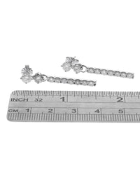 Diamond Bar Drop Earrings in White Gold