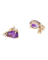 Amethyst and Diamond Accent Stud Earrings