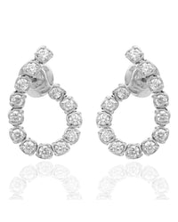 Diamond Crossover Earrings with Connecting Backs
