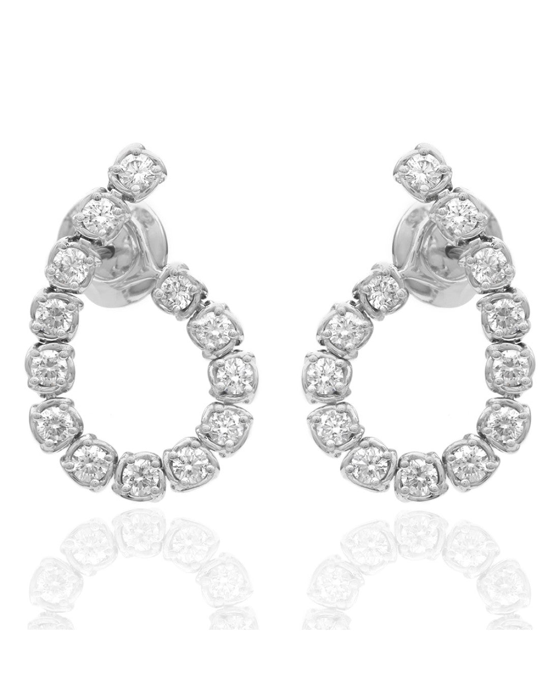 Diamond Crossover Earrings with Connecting Backs