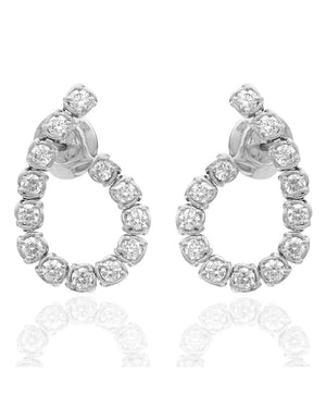 Diamond Crossover Earrings with Connecting Backs