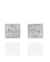 Invisible Set Princess Diamond Square Stud Earrings