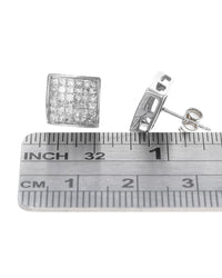 Invisible Set Princess Diamond Square Stud Earrings