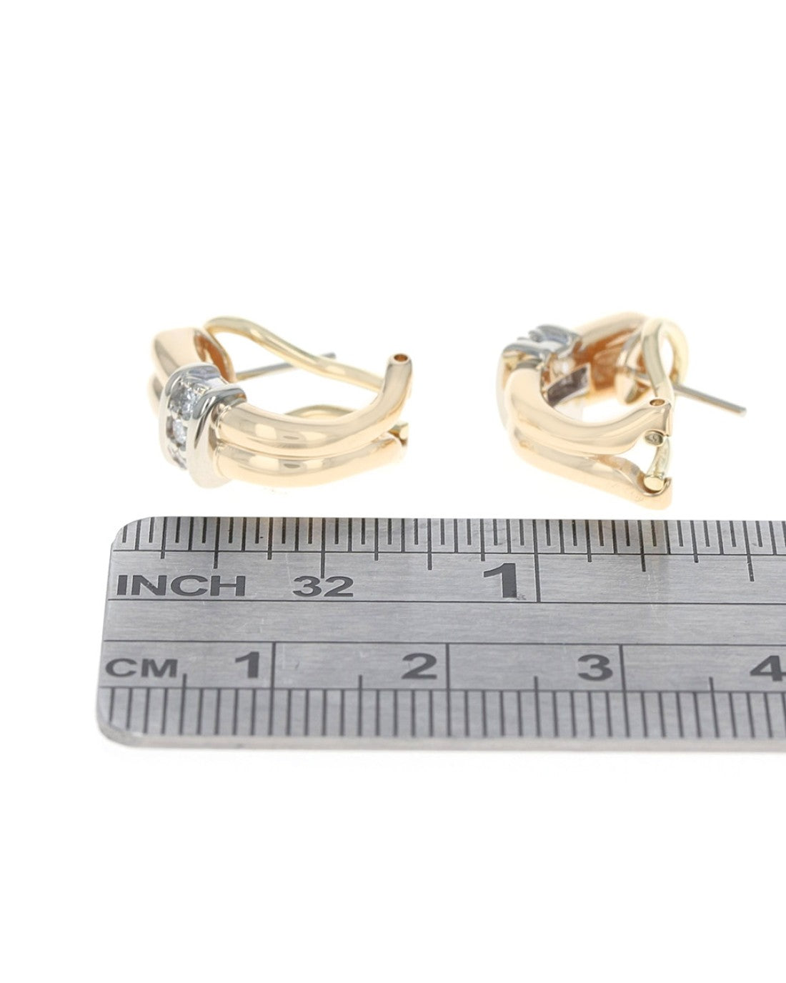 Diamond Station Fluted J Earrings