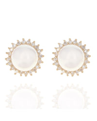 Pearl and Diamond Halo Stud Earrings