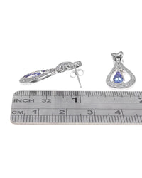 Pear Tanzanite and Diamond Teardrop Earrings