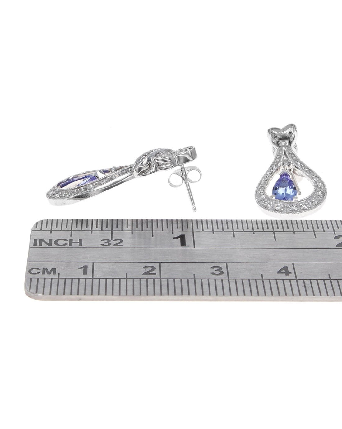 Pear Tanzanite and Diamond Teardrop Earrings