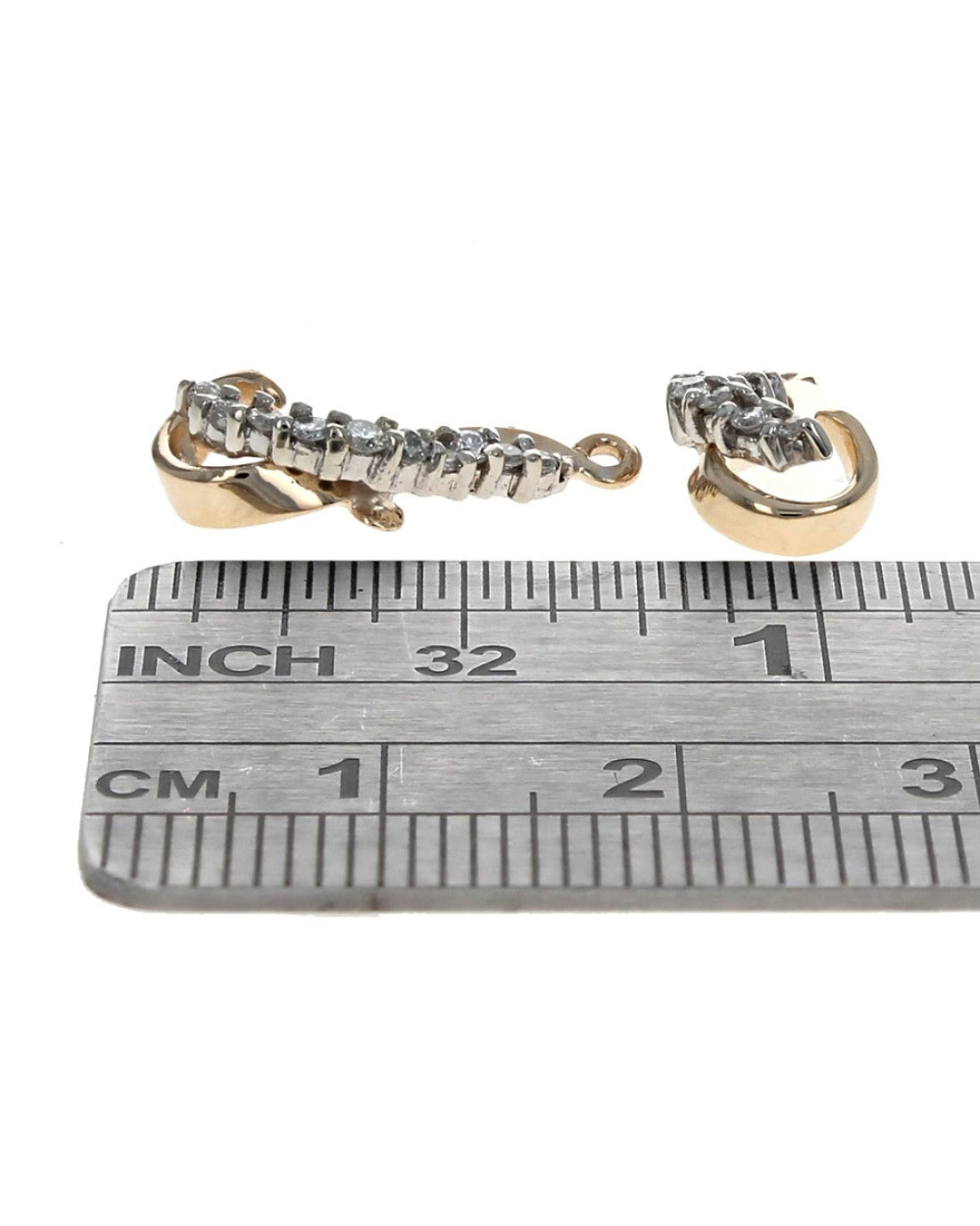 Diamond Crossover Earring Charms in Gold