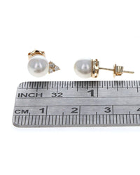Pearl and Diamond Accent Stud Earrings