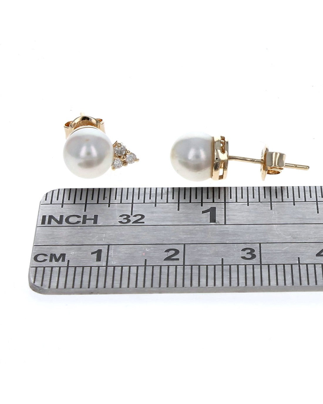 Pearl and Diamond Accent Stud Earrings