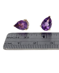 Amethyst Stud Earrings in Yellow Gold