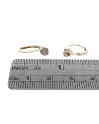 Diamond Solitaire Leverback Earrings in Yellow Gold