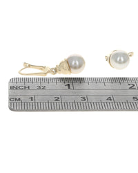 Cap Set Pearl Drop Earrings in Gold