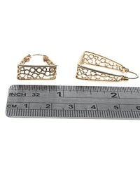 Honeycomb Trapezoid Earrings in Gold