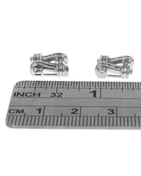 Diamond Crossover Square Earring Jackets in White Gold
