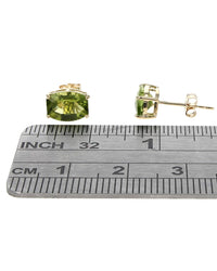 Peridot Cushion Stud Earrings