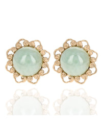 Jadeite Cabochon Stud Earrings