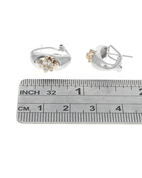 Satin Finish Diamlnd Cluster Concave Earrings