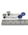 GIA Certified Oval Cut Blue Sapphire and diamond earrings in 18KW