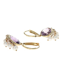 Amethyst and Pearl Dangle Earrings