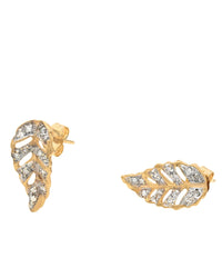 Diamond Cut Out Leaf Earrings