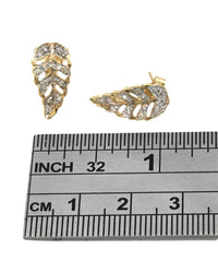 Diamond Cut Out Leaf Earrings