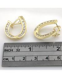 Diamond Crossover U Shaped Earrings