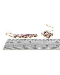Rhodolite Garnet Dangle Earrings in Yellow Gold