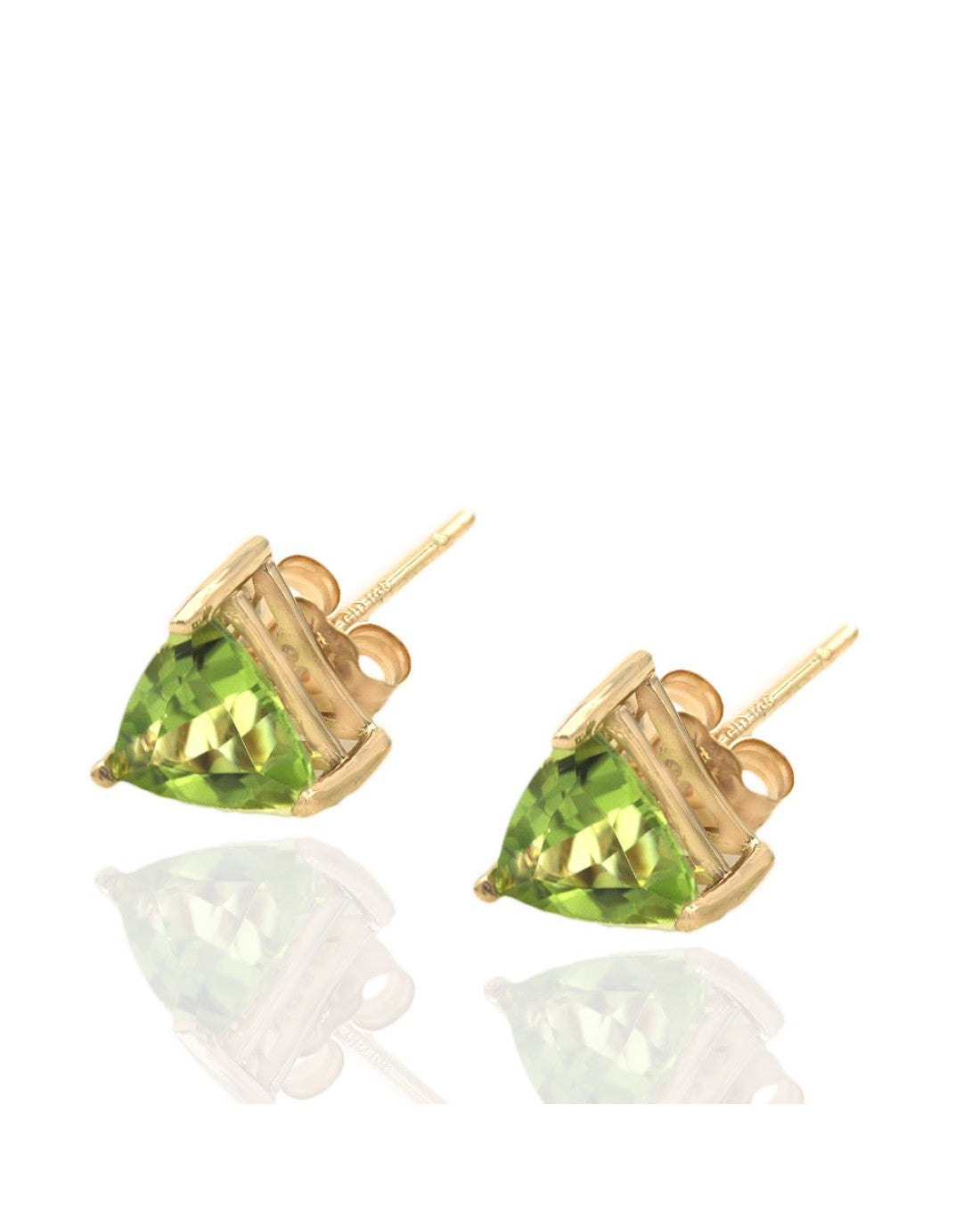 Peridot Stud Earrings in Yellow Gold