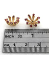 Ruby Round Earring Jackets in Yellow Gold