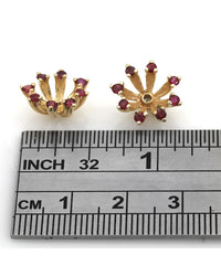 Ruby Round Earring Jackets in Yellow Gold