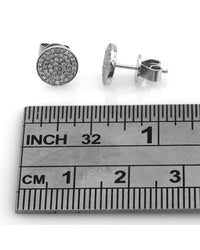 Diamond Pave Disk Stud Earrings