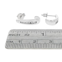 Graduated Diamond Tapered J Earrings in White Gold