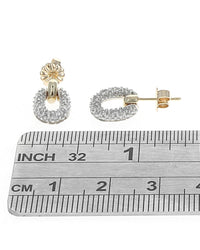 Diamond Oval Drop Earrings in Gold