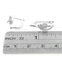 Diamond Curved Bar Earrings in White Gold
