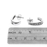 Diamond J Curve Earrings in White Gold