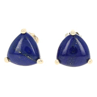Lapis Stud Earrings in Yellow Gold