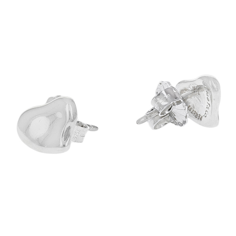 Tiffany & Co. Sterling Silver Full Heart Stud Earrings