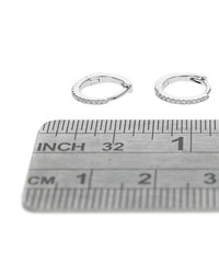 Miniature Diamond Huggie Earrings in Gold