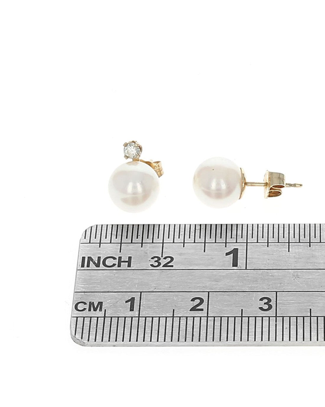 Pink Rose Pearl And Diamond Accent Stud Earrings