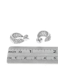 Diamond Pave Inside Outside Curced Earrings in Platinum