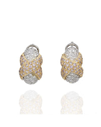 Pave Diamond X Earrings in Gold